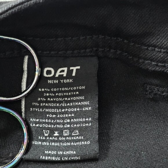 Oat New York Jean Women 18W Black Wide Leg High Rise Raw Hem Stretch GrungeGoth - Picture 12 of 16